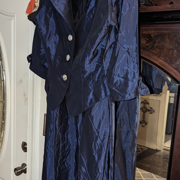JS Collections size 10 navy skirt suit vintage. - Picture 15 of 16
